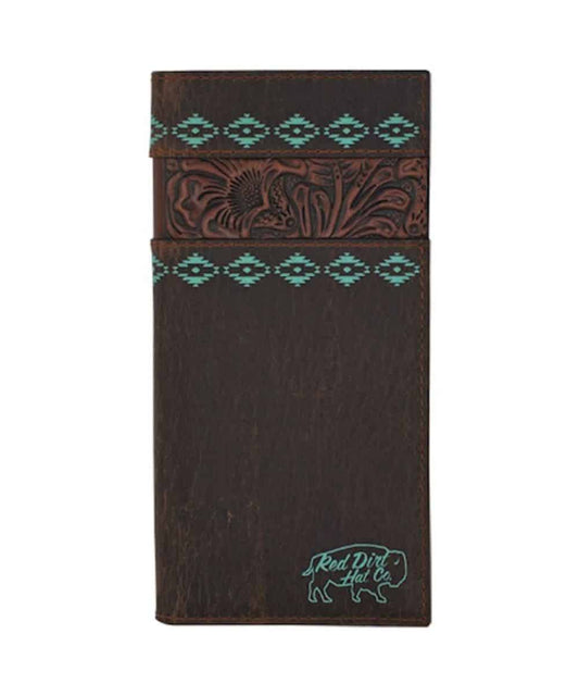 23225876W3 | RED DIRT TURQUOISE INLAY TOOLED RODEO WALLET