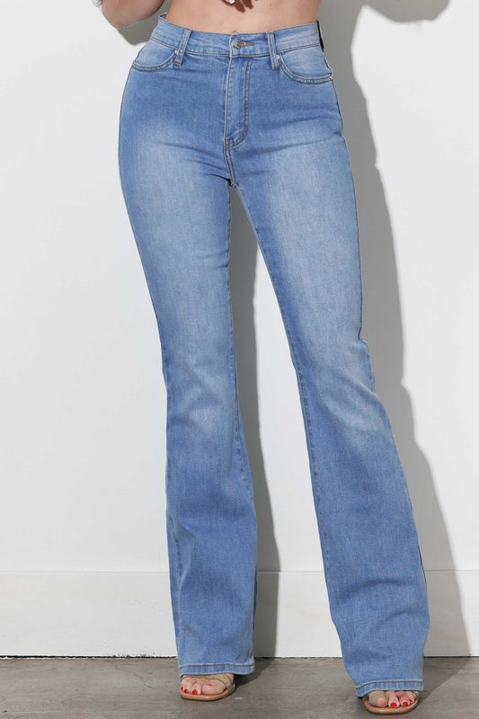 P6099 | VIBRANT WOMENS LIGHT STONE SLIM BOOTCUT JEAN