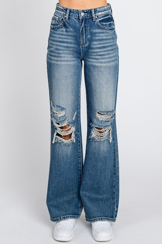 P904VXF-MD | PETRA153 WOMENS HIGH RISE VINTAGE FLARE JEAN