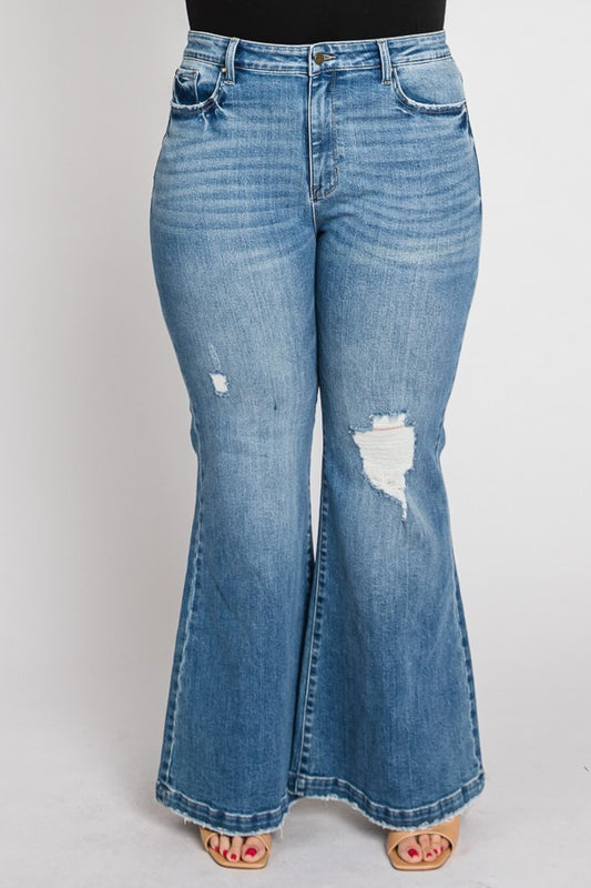 PX289F-MD | WOMENS PETRA SUPER HIGH RISE 70'S FLARE JEAN