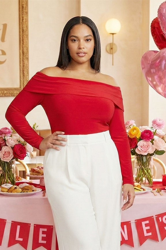WN10998RX | WOMENS LONG SLEEVE OFF SHOULDER TOP