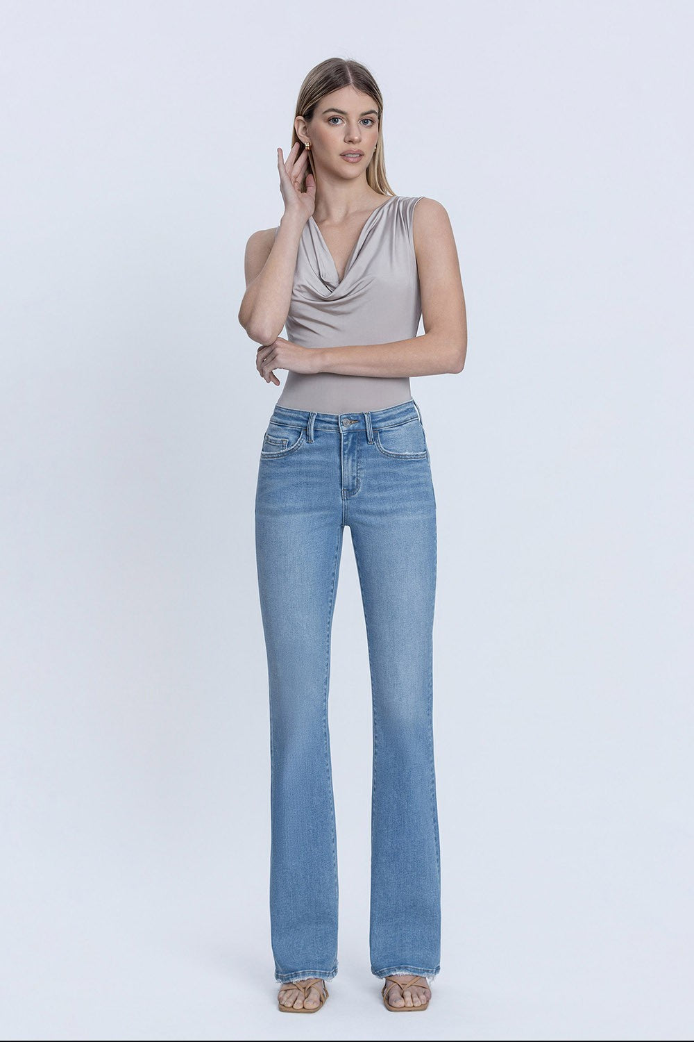 T7325 | VERVET WOMEN'S HIGH RISE BOOT CUT JEAN - JOVIAL