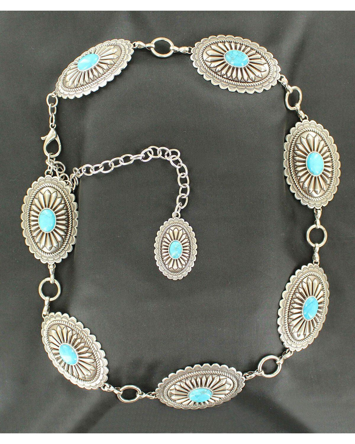 A1515836 | ARIAT WOME0N'S OVAL TURQUOISE CONCHO BELT
