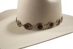 D740002702 | 3D 1" BROWN ROUND CALF HAIR CONCHO HATBAND