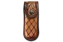 D8403302 | 3D SMOOTH BROWN TOOLED LEATHER KNIFE SHEATH