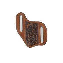 D8401402 | 3D FLORAL TOOLED BROWN KNIFE SHEATH / D8401402