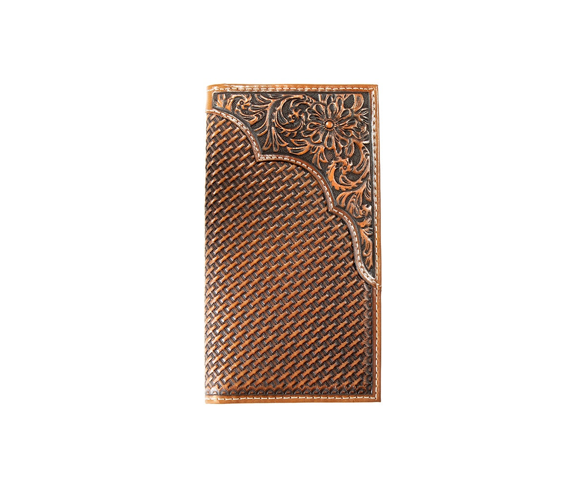 D250019108 | 3D MENS BASKETWEAVE TAN RODEO WALLET