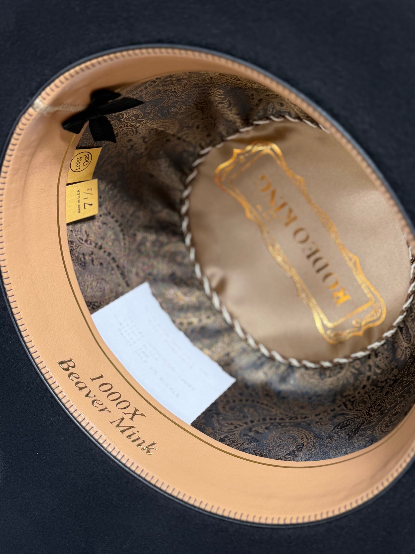 RODEO KING FELT 1000X BLACK OPEN CROWN 4 1/2 INCH BRIM