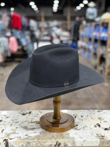 RESISTOL FELT 5X BLACK FIVE STAR PRE SHAPE 4 1/4 INCH BRIM