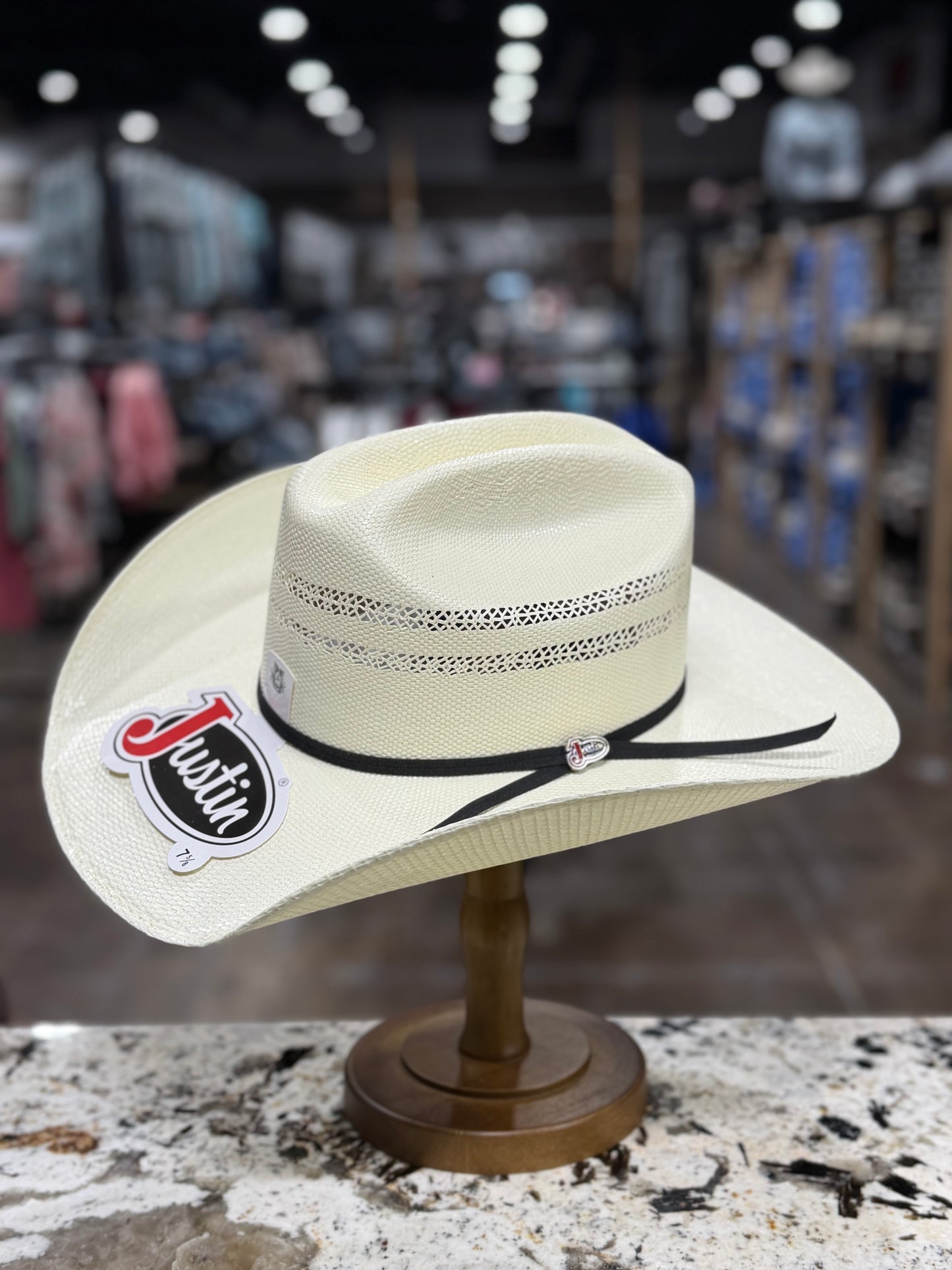 JUSTIN STRAW 20X IVORY PRESHAPE 4 1/4 INCH BRIM