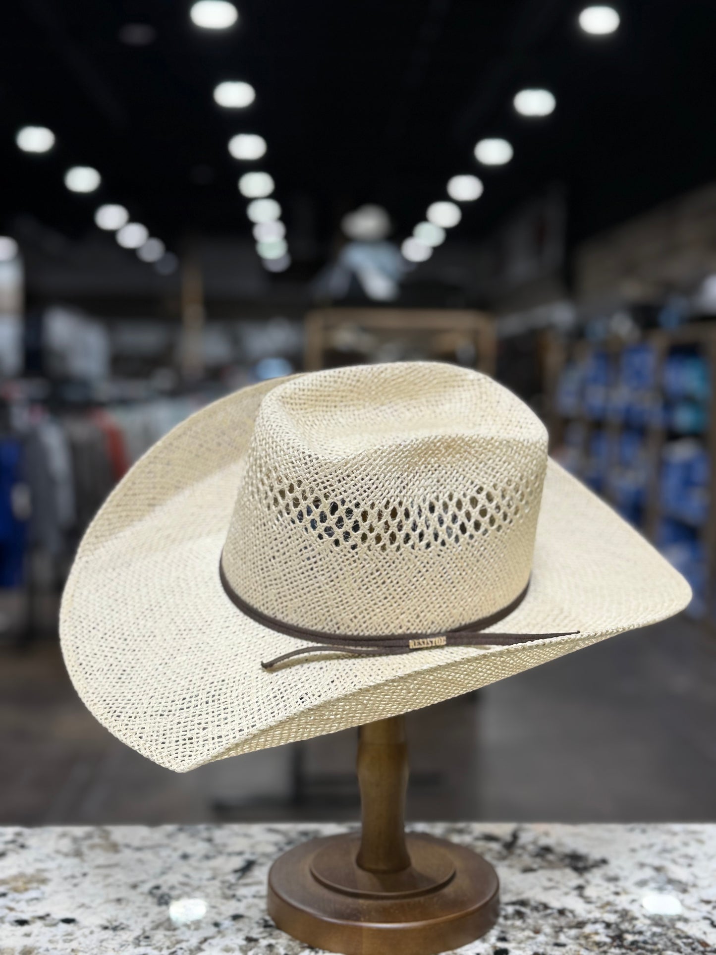 RESISTOL STRAW 7X MONTGOMERY JUTE OPEN CROWN 4 1/2 INCH BRIM