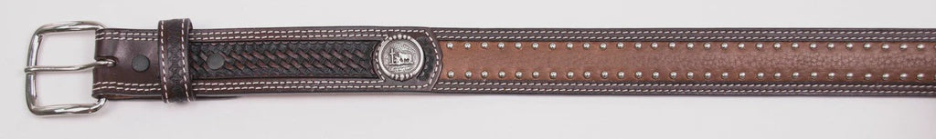 875 | COWBOY CHROME KIDS DOUBLE ROW NAILHEADS BROWN BELT