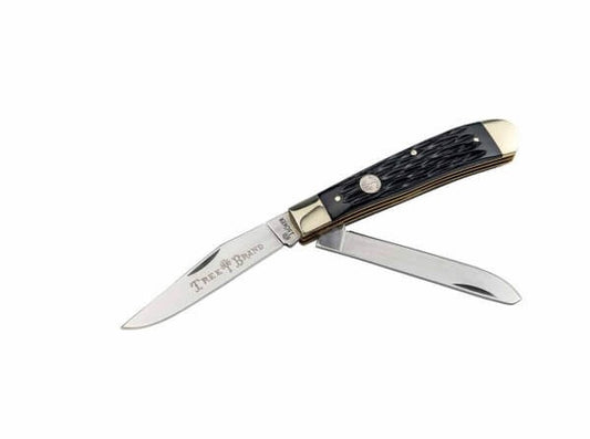 110824 | BOKER PLUS 2.0 TREEBRAND TRAPPER JIGGED BLACK BONE KNIFE