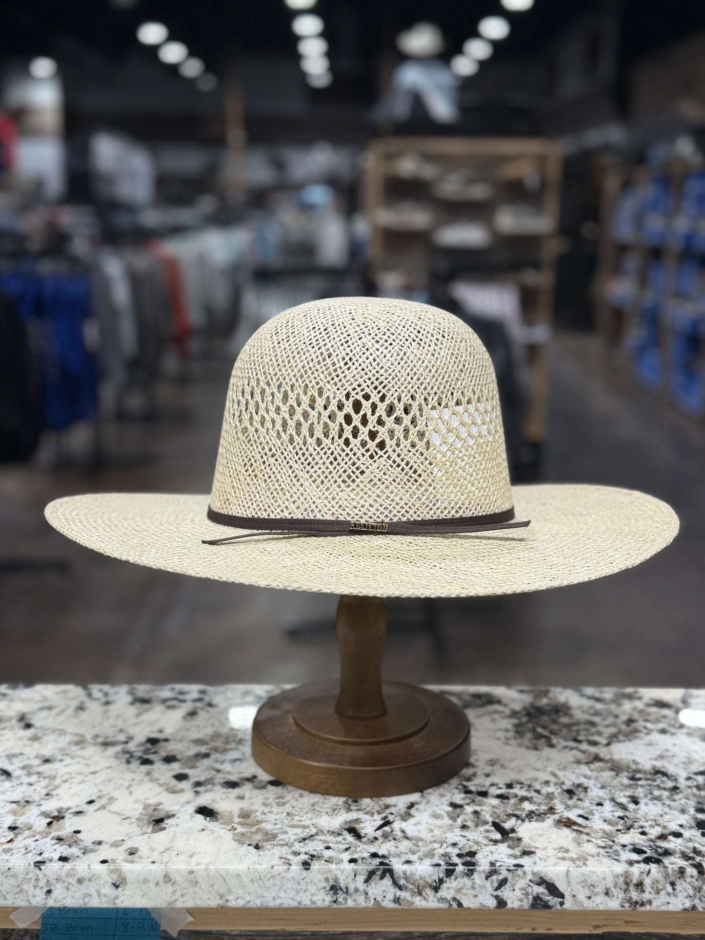 RESISTOL STRAW 7X MONTGOMERY JUTE OPEN CROWN 4 1/4 INCH BRIM