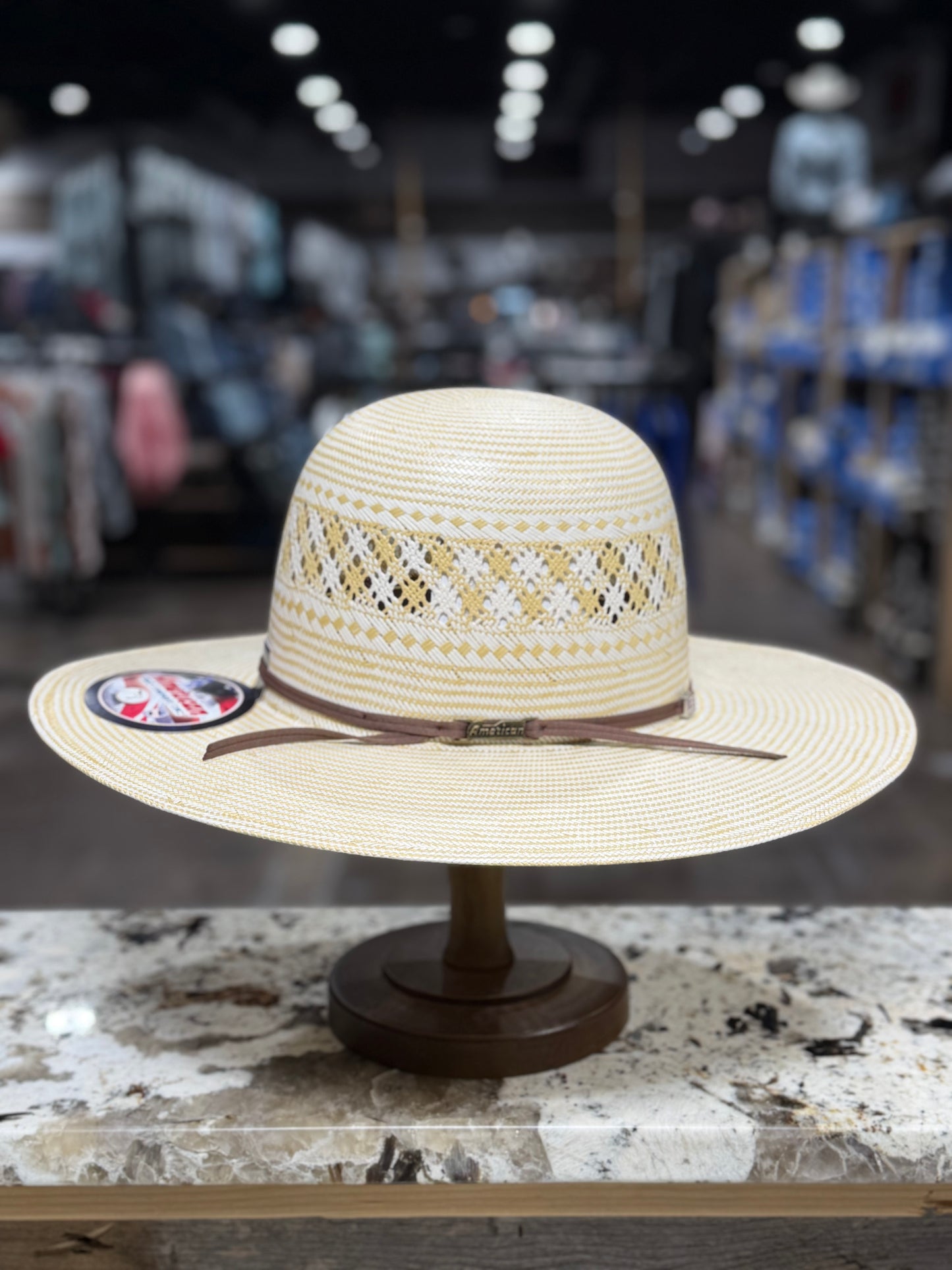 1022-2CCHOC | AMERICAN STRAW HAT OPEN CROWN 4 1/4 INCH BRIM