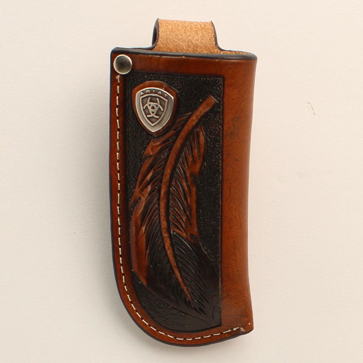 A1800608 | ARIAT BROWN FEATHER TOOLED KNIFE SHEATH