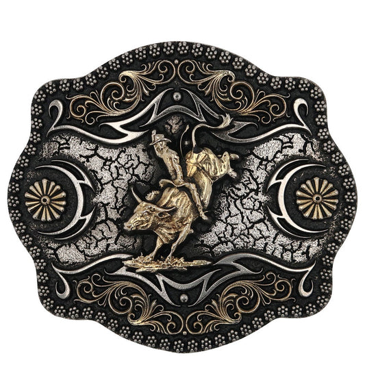 A886 | ATTITUDE A-BLAZE FILIGREE FRAMED BULL RIDER BUCKLE