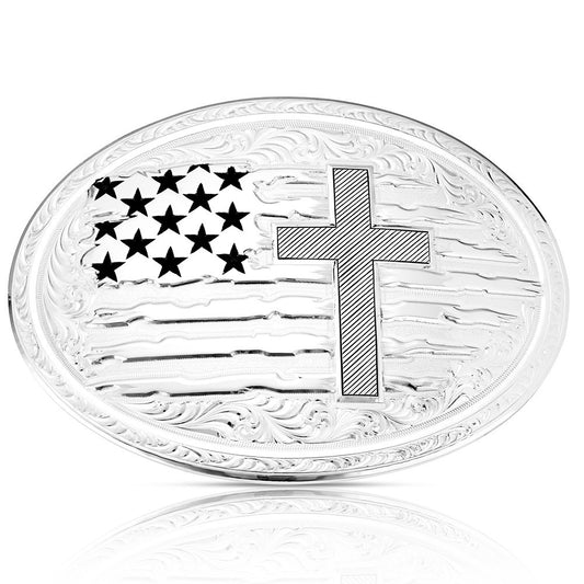 AM58910 | MONTANA SILVERSMITHS LAND OF THE FREE AMERICAN MADE BUCKLE