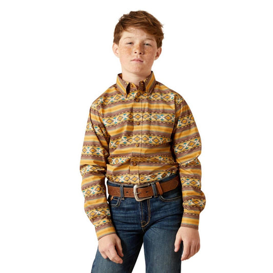 10065985 | ARIAT BOY'S TEDDI TAN CLASSIC BUTTON UP SHIRT