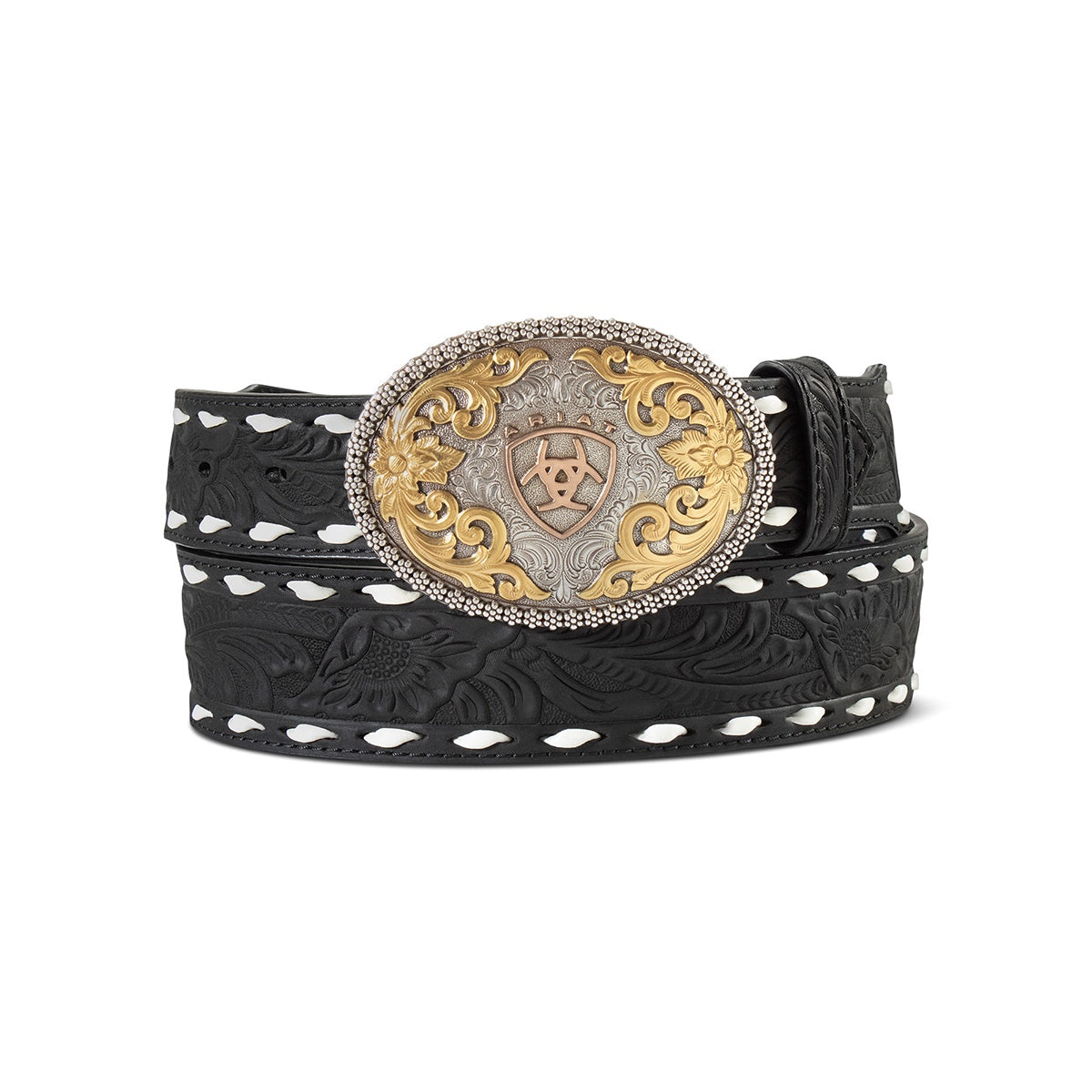 A1043401 | ARIAT MENS OVAL BUCKLE BLACK BELT
