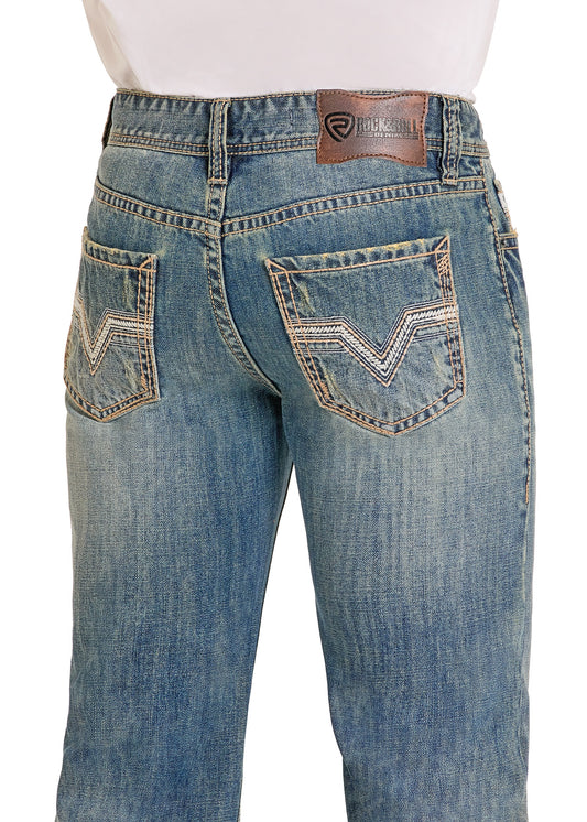 BM0SD08004 | ROCK & ROLL MENS MED VINTAGE DB STAIGHT JEAN