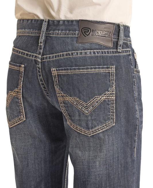 BM1PD02495 | ROCK&ROLL MENS DARK VINTAGE PISTOL STRAIGHT LEG JEAN