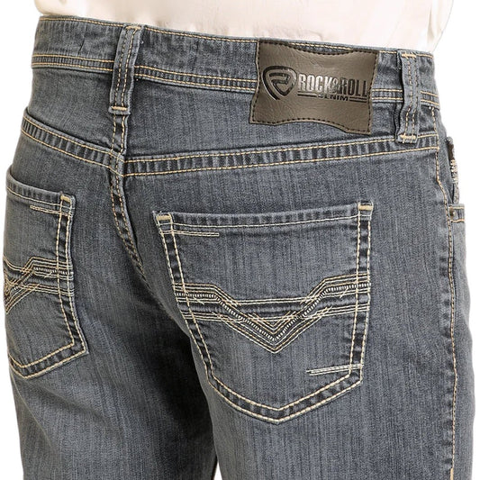 BM1PD04822 | ROCK&ROLL MEN'S TWO-TONE ROPE PISTOL STRAIGHT JEANS