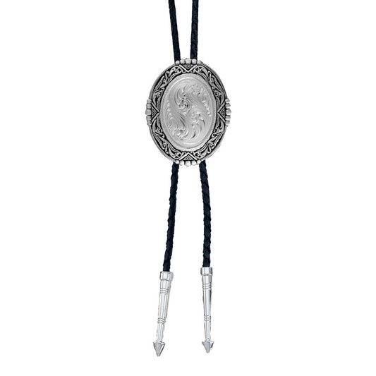 BT46 | MONTANA SILVERSMITHS ENGRAVED OVAL BOLO TIE