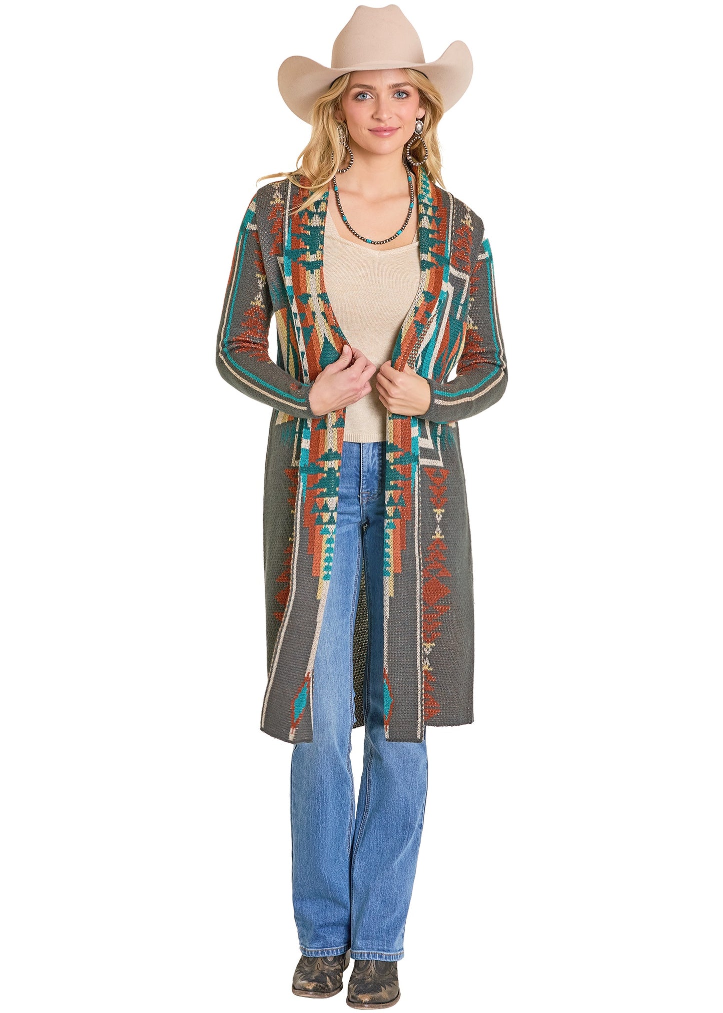 BW95T07768 | ROCK & ROLL WOMENS AZTEC DUSTER