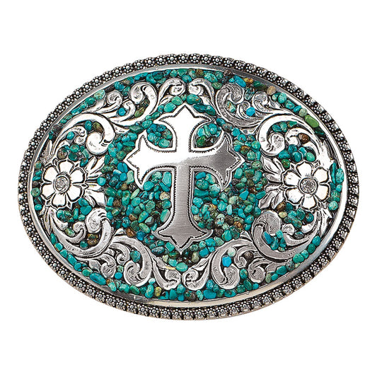 37914 | BLAZIN ROXX TURQUOISE CROSS BUCKLE