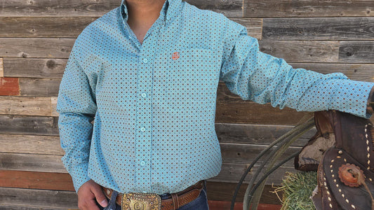 SKCL2023011CUEROLINE BLUE/ORANGE S/S SHIRT