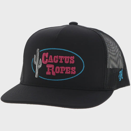 CR113 | HOOEY CACTUS ROPES BLACK/BLACK/PINK CAP