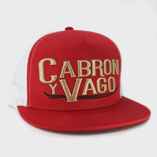 EL VIEJON CABRON Y VAGO LIGHT RED/WHITE FLAT VISOR CAP