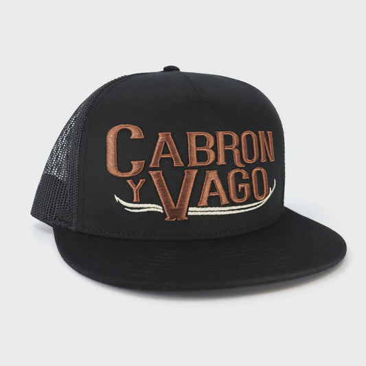 EL VIEJON CABRON Y VAGO BLACK FLAT VISOR CAP