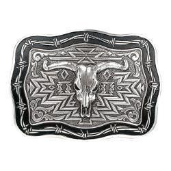 38026 | CRUMRINE VINTAGE AZTEC STEER SKULL BUCKLE