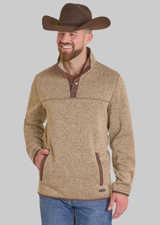 **FINAL SALE**DM91C06180 | ROCK & ROLL MELANGE HENLEY PULL OVER TAN