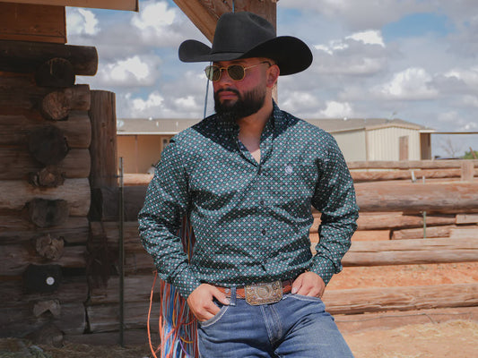 SKCL2023017 | CUEROLINE RHOMBUS GREEN/GREY/WHITE AZTEC DESIGN L/S