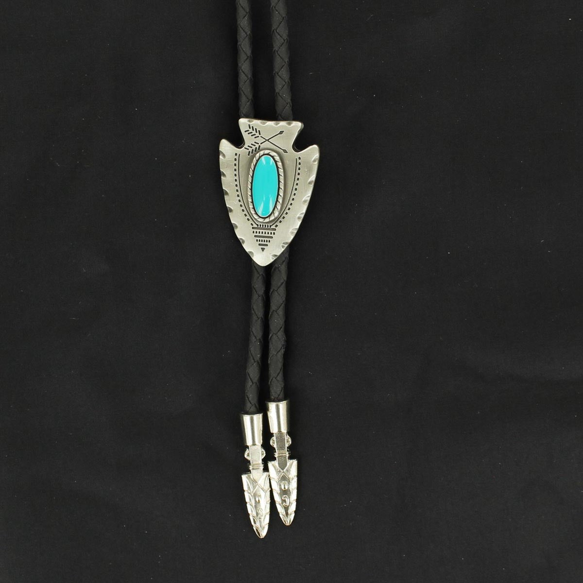 22118 | DOUBLE S TURQUOISE ARROWHEAD BOLO TIE