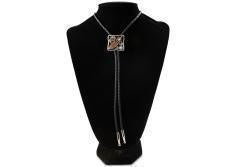 22407 | DOUBL FEATHER TURQUOISE STONE BOLO TIE