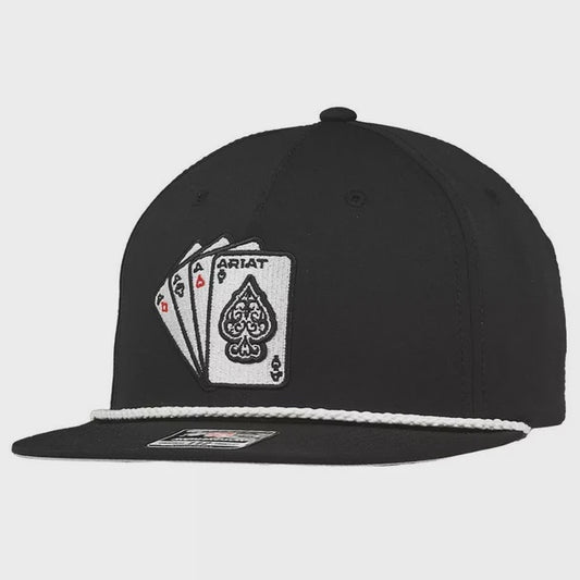 A300086901 | ARIAT BLACK ACES ROPE CAP