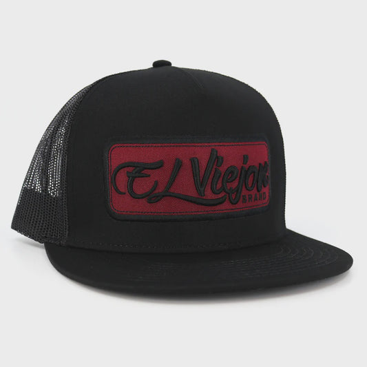 EL VIEJON EVPATCH BLACK (MAROON PATCH) FLAT VISOR CAP
