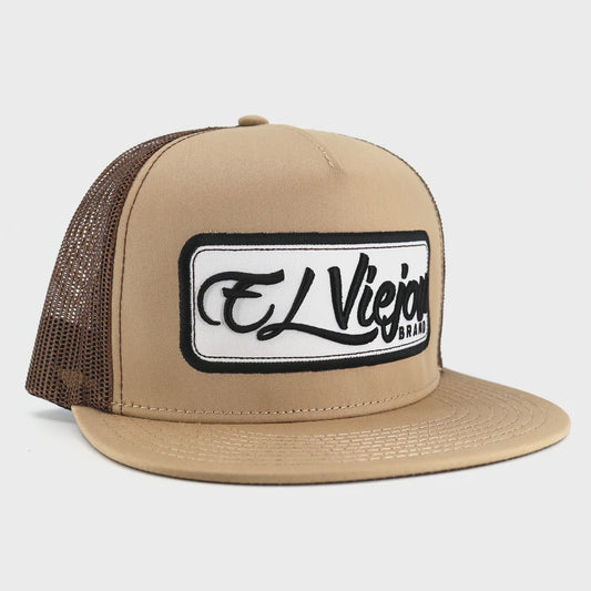 EL VIEJON KHAKI/BROWN FLAT VISOR CAP
