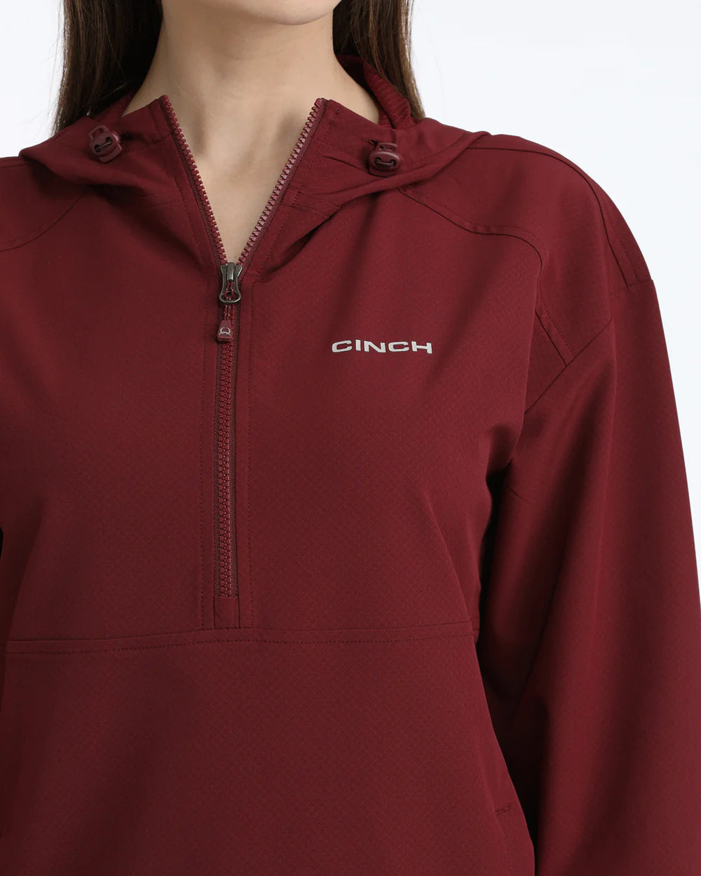 MAK9813001 | CINCH WOMENS 1/2 ZIP BURGUNDY PULLOVER