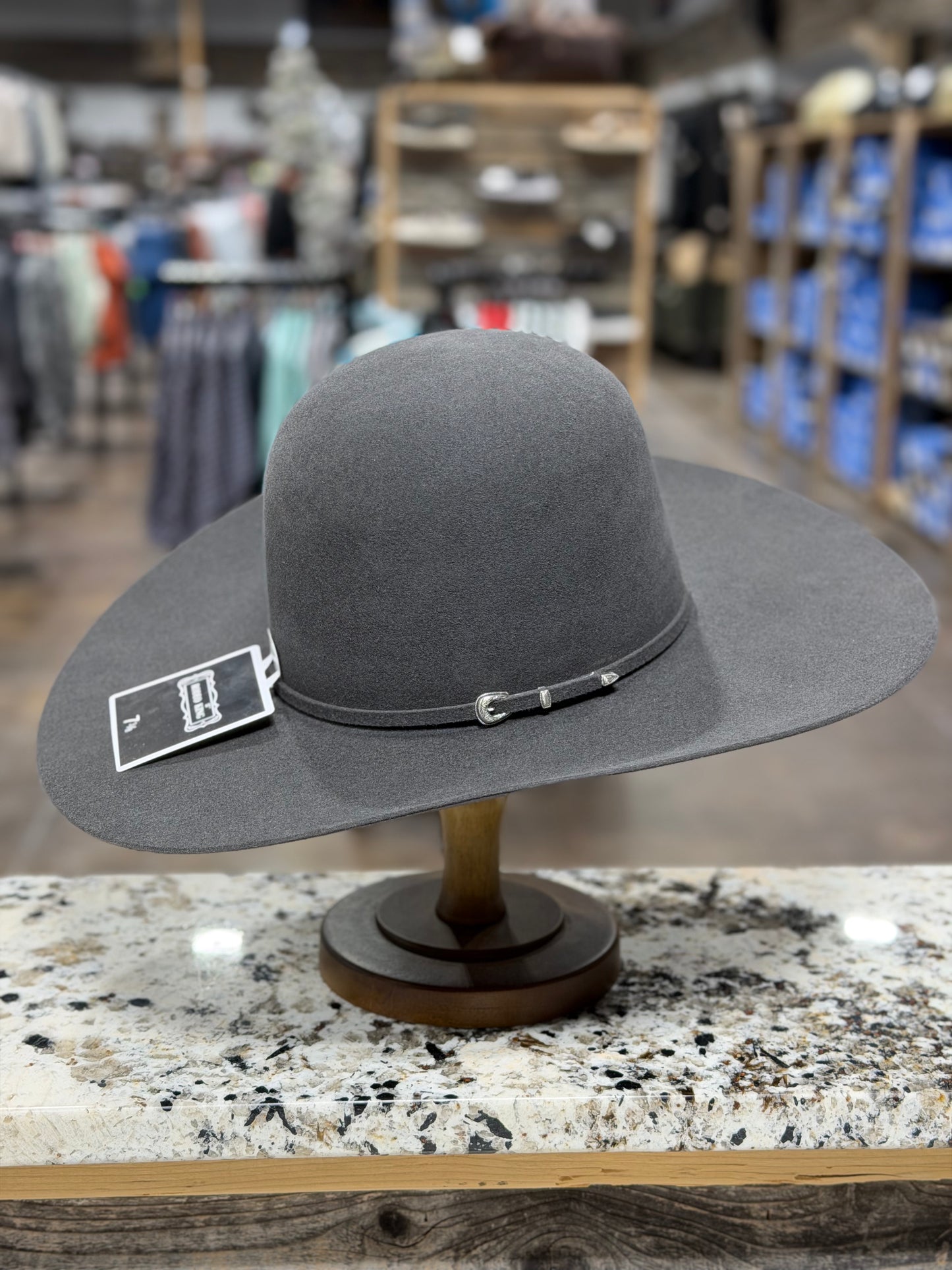 RODEO KING FELT 7X CHARCOAL OPEN CROWN