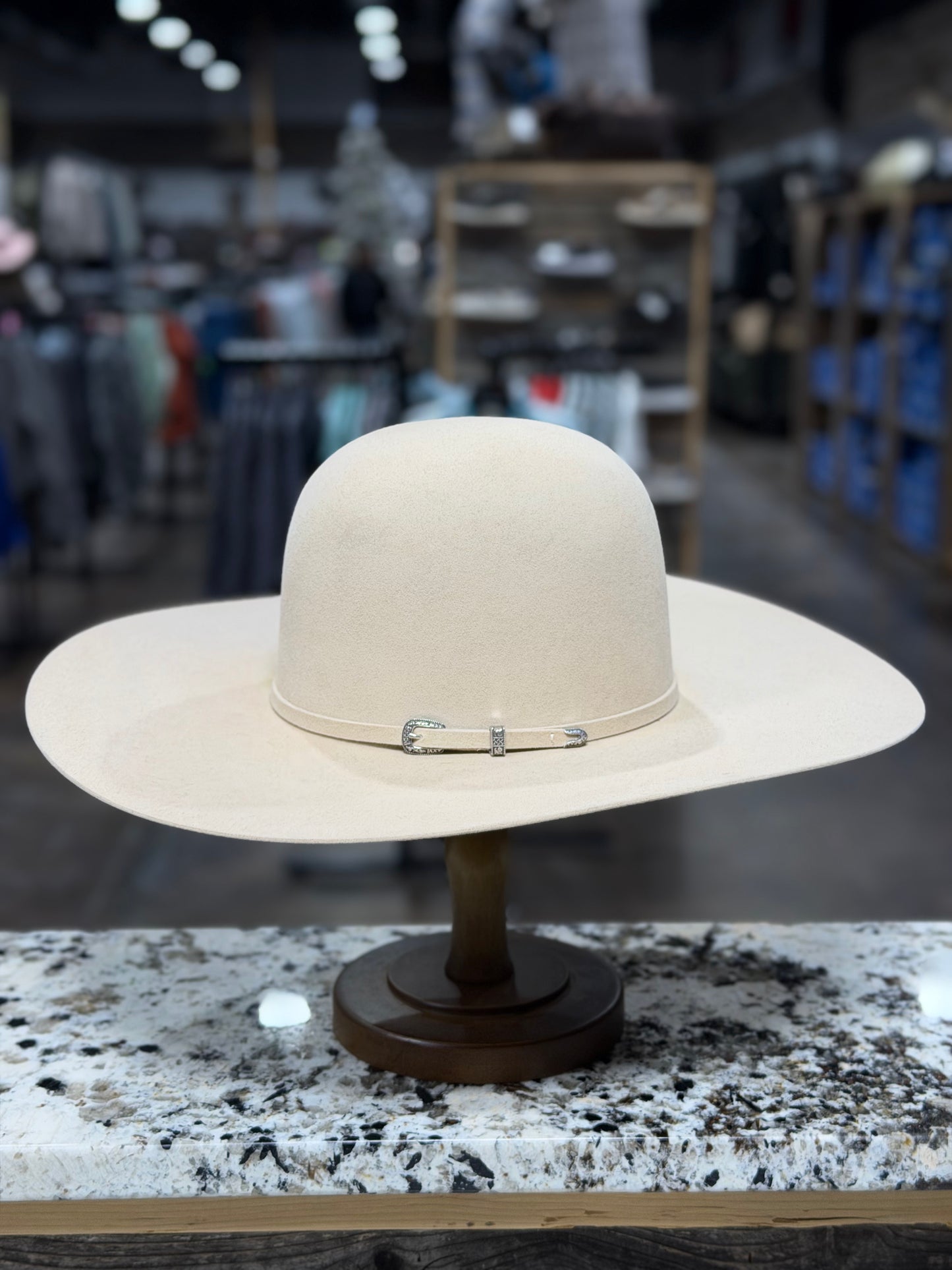 ATWOOD 5X FELT BUCKSKIN - OPEN CROWN 5" BRIM