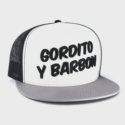 EL VIEJON GORDITO Y BARBON GREY/WHITE/BLACK FLAT VISOR HAT
