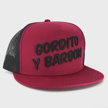 EL VIEJON GORDITO Y BARBON MAROON/BLACK FLAT VISOR HAT