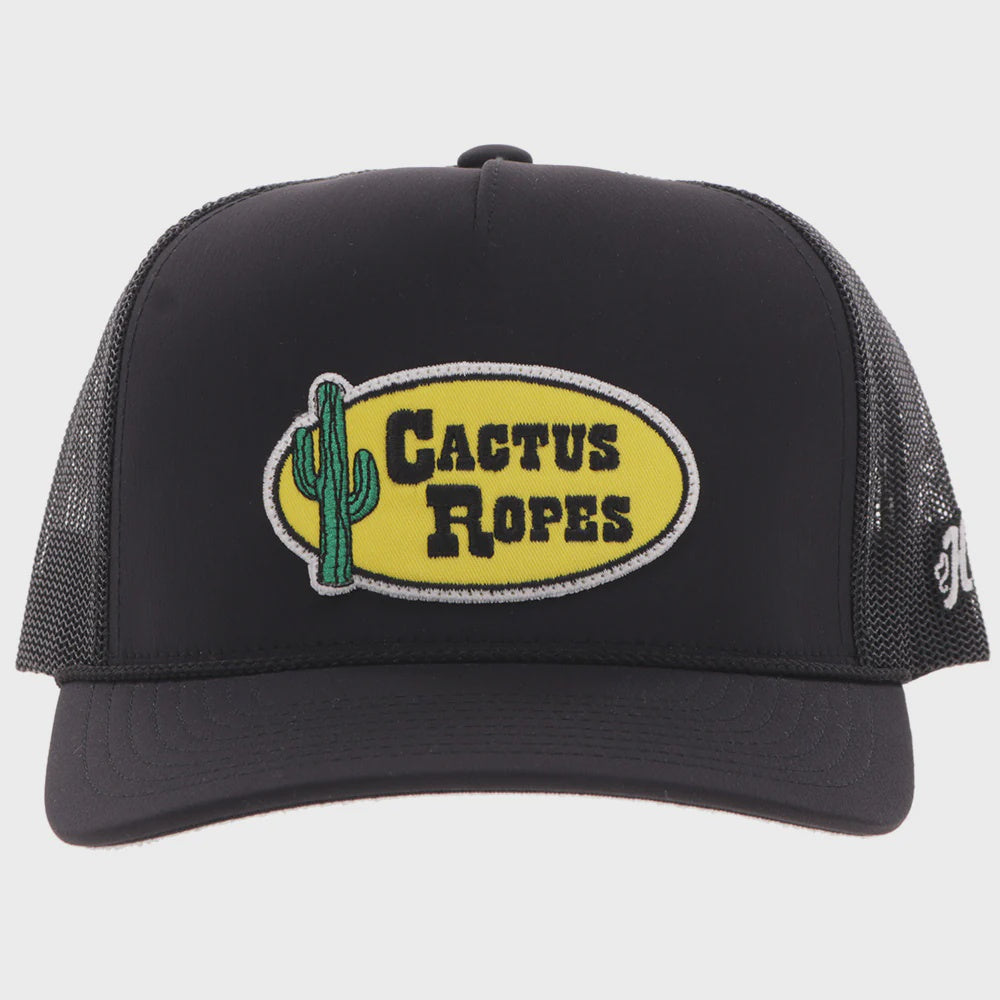CR119 | HOOEY CACTUS ROPES ROUND PATCH CAP - BLACK