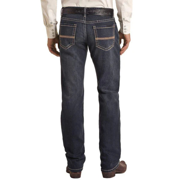 VM1RD03141 | ROCK&ROLL MENS DARK VINTAGE REVOLVER STRAIGHT LEG JEAN