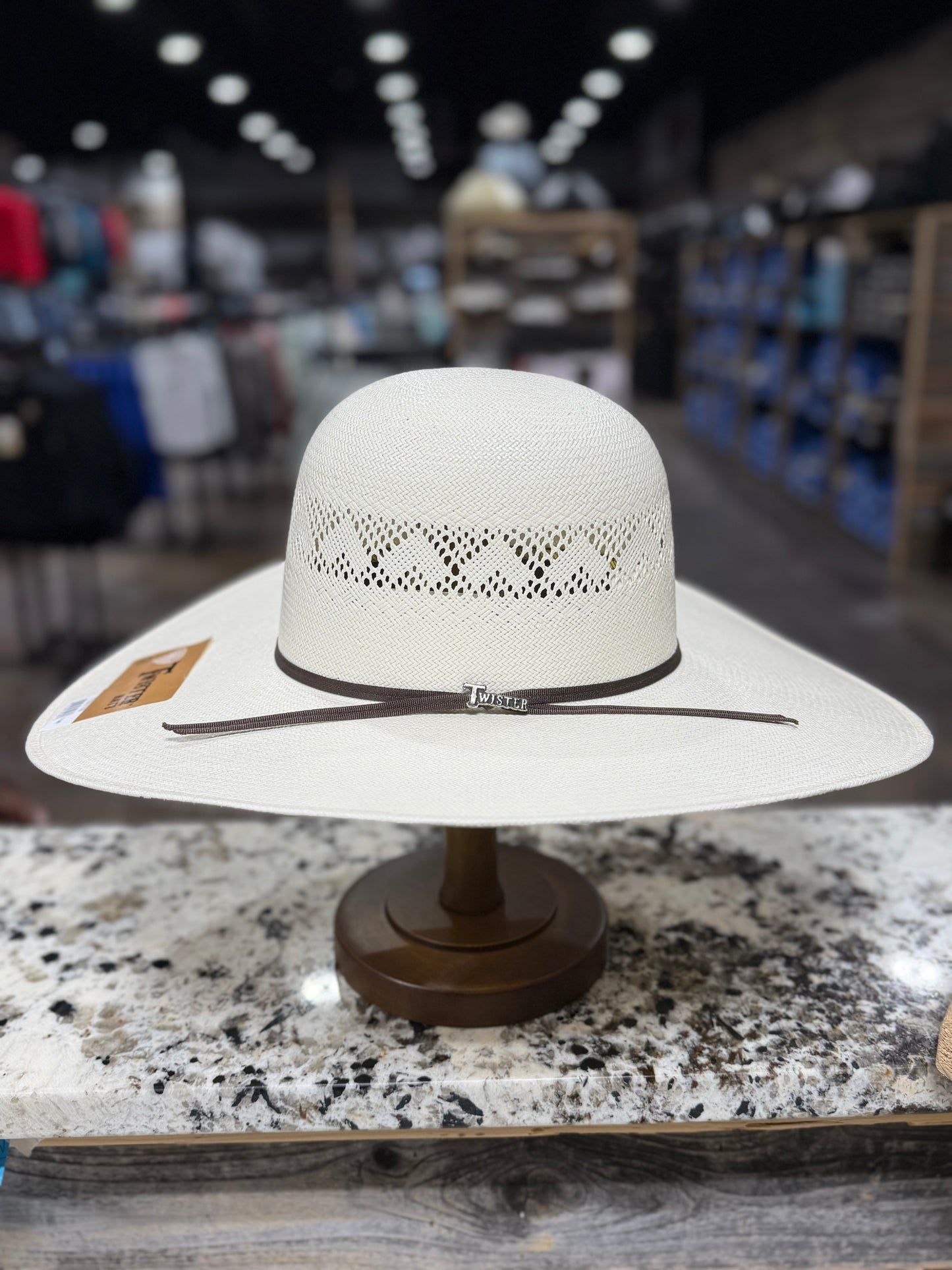 T7374V | TWISTER STRAW 30X SHANTUNG OPEN CROWN 5 INCH BRIM